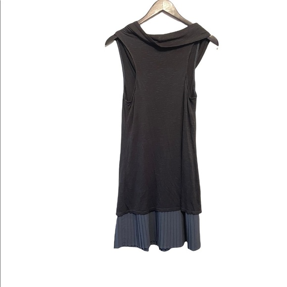 Free People Parisian Mixed Media Pleated Cowlneck Sleeveless Sheath Dress - Picture 4 of 6